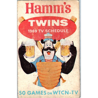 1969 Minnesota Twins Baseball Bear Hamms Pocket TV Schedule TK1-P3