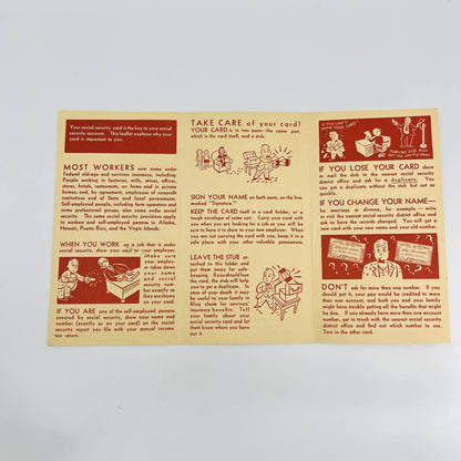 1954 Social Security Account Card Illustrated Brochure Bulletin Instructions C9