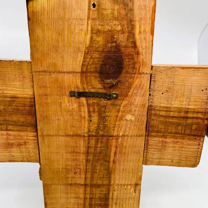 Amazing Hand Carved Jesus Face Cross Relief Wall Plaque Olive Wood 12x13x4
