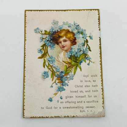 1880s Victorian Christian Holy Prayer Card Ephesians 5:2 Lord’s Prayer Gilt AA2