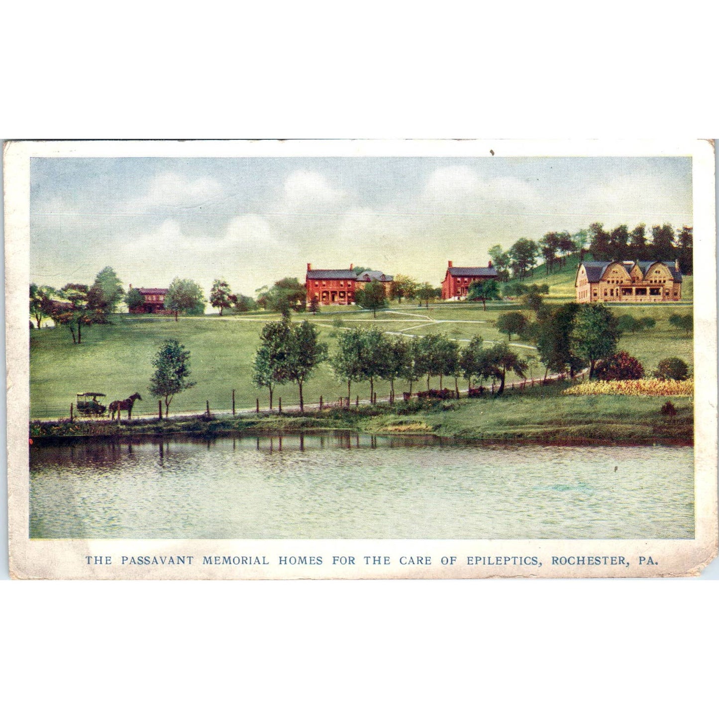 Passavant Memorial Homes for Epileptics Rochester PA Original Postcard TK1-21