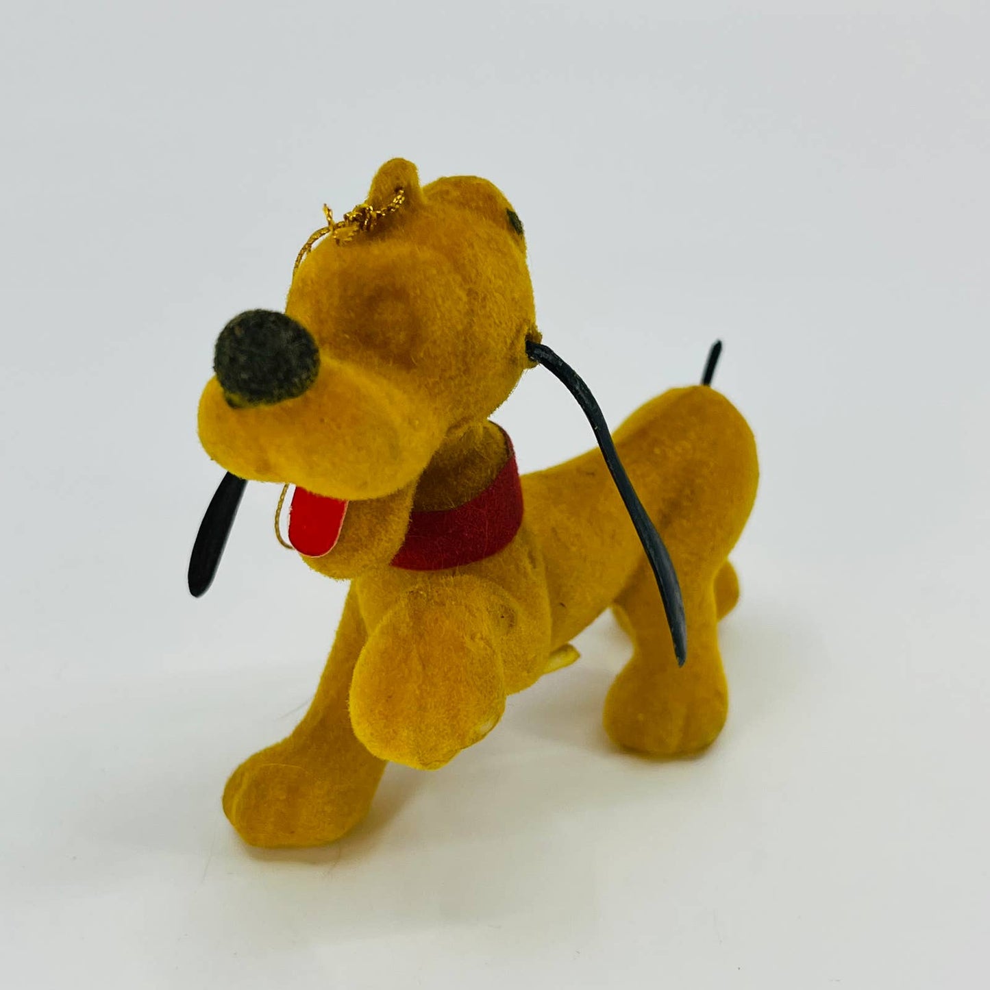 1960s Walt Disney Flocked 3.5” Pluto Christmas Ornaments Hong Kong TD9