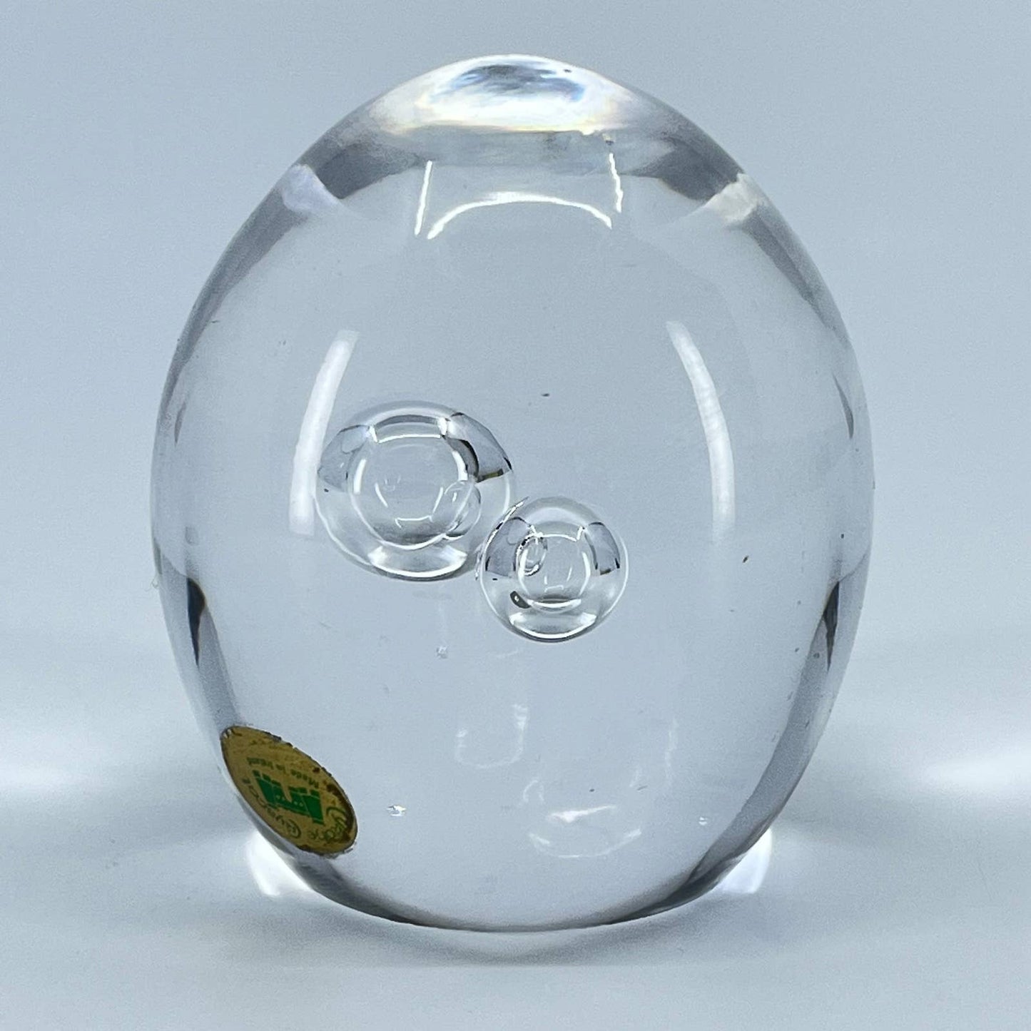 Vintage Tyrone Crystal Paperweight Ireland 2.5” Egg Shape TE3
