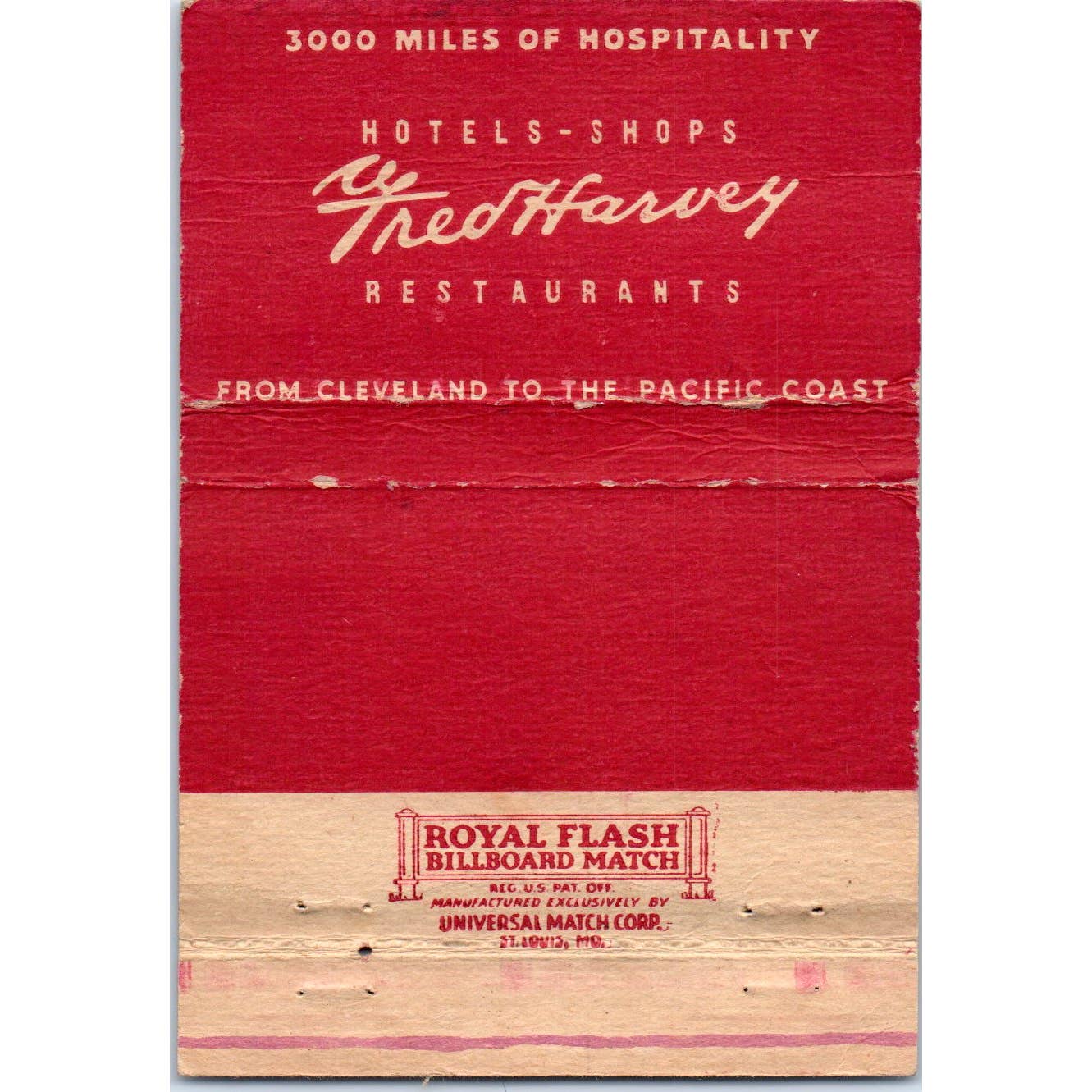 Fred Harvey Restaurants Rodeo Cowboy Advertising Matchbook Cover SA1-M5