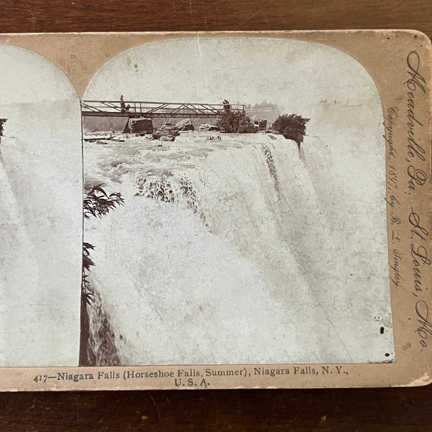 Niagara Falls (Horseshoe Falls Summer) New York Antique Stereoview Card H2-4