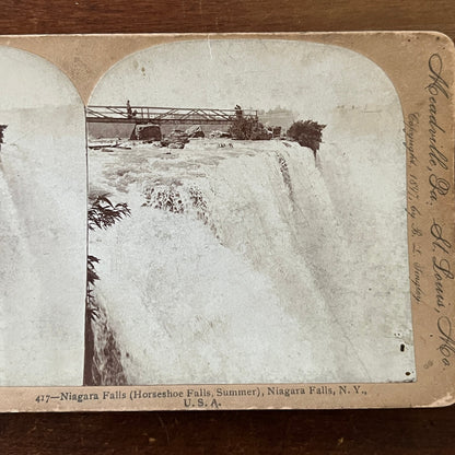 Niagara Falls (Horseshoe Falls Summer) New York Antique Stereoview Card H2-4
