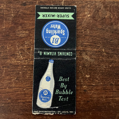 B-1 Sparkling Water Vitamin B1 Advertising Matchbook Cover MM11-7