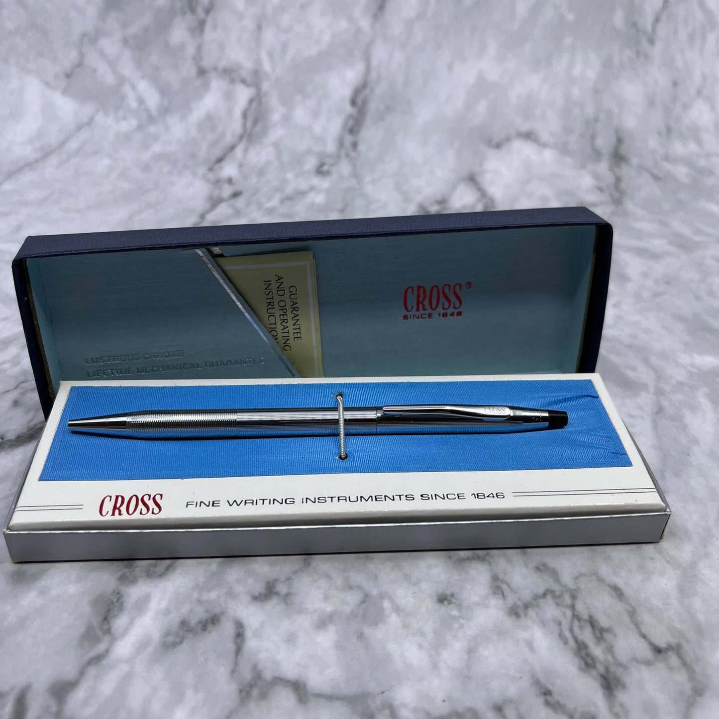 1975 Cross Pen Cross Chrome 3502 Ballpoint With Box Made In USA SF1