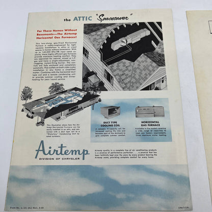 1956 Chrysler Airtemp Year Round Air Conditioner Advertising Tri-Fold Leafet AC8