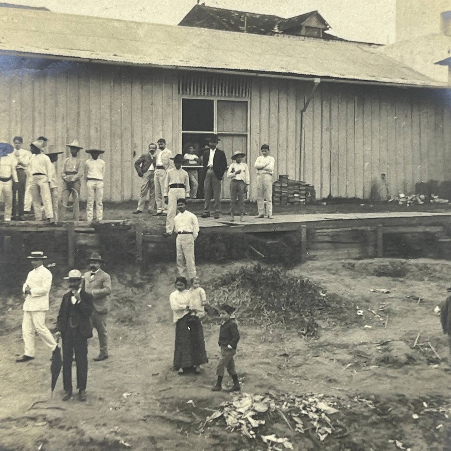 1903 Original Photograph Crowd at Boat Landing San Juan Bautista Tobasco AC7