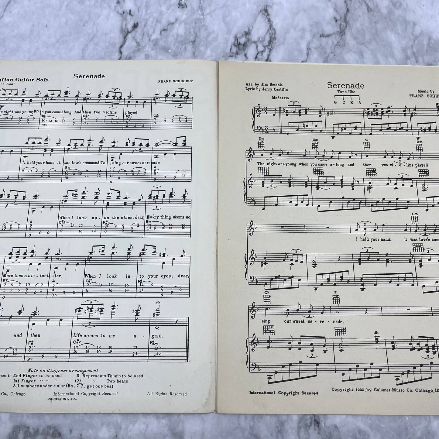 SERENADE by Franz Schubert 1935 VINTAGE SHEET MUSIC Doring Sisters TJ4