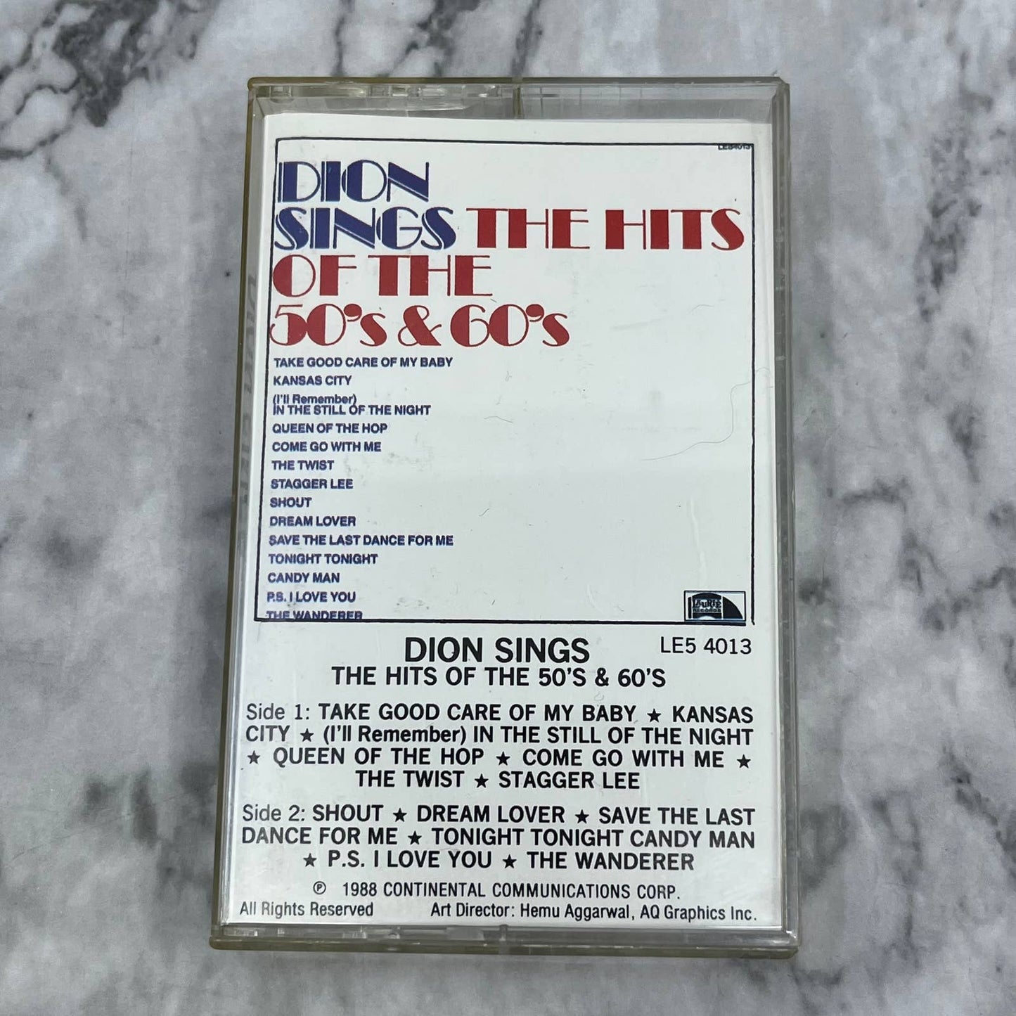 DION ~ SINGS THE HITS OF THE 50's & 60's ~ CASSETTE 1979 Cassette Tape TD9-55