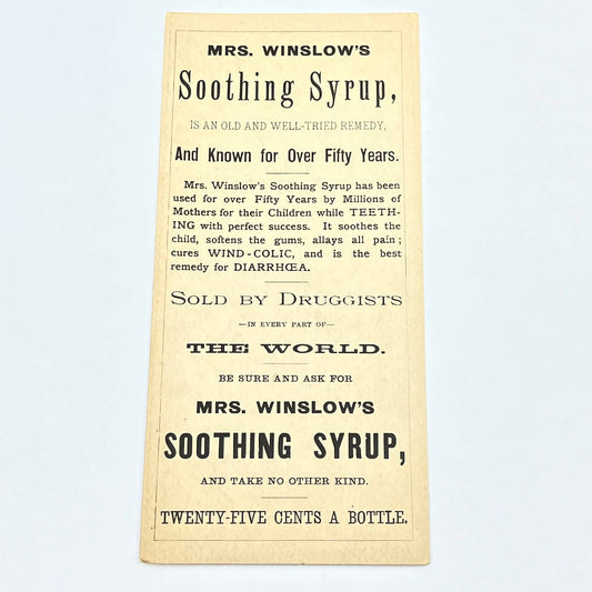 1880s Quack Medicine Blotter Mrs. Winslow's Soothing Syrup AB8-4