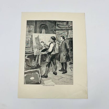 1880s Victorian Art Print Engraving JOHN BROOKING’S STUDIO A. Forestier