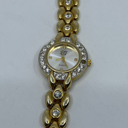 Elizabeth Taylor Quartz Watch White Diamonds Rhinestone Gold Tone ET SD5