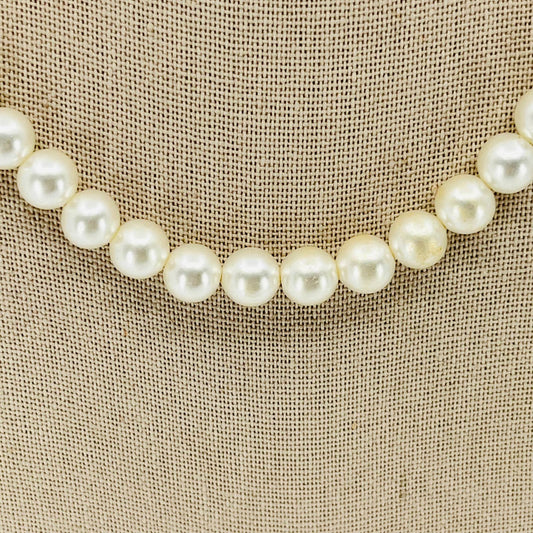 MCM Mod Faux Pearl Cool Tone Choker Necklace Made in Japan SB2