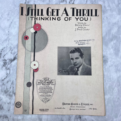 1930 I Still Get A Thrill Thinking Of You Vintage Sheet Music Davis Coots V41-1