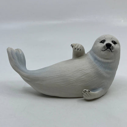 Vtg 1987 Franklin Mint 2x5" SEAL SNOW PUP Porcelain Figure Humane Society TC3