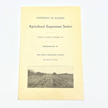 1911 University Of Illinois Urbana Circular 154 Home Vegetable Garden TF9