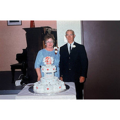 1967 Original Color Slide 40th Anniversary Party Cake Set of 5 2x2 TK2-S4-31