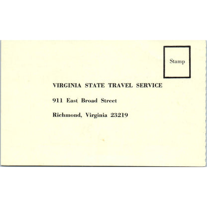 Virginia State Travel Service Planning Assistance Original Postcard TJ9-P2