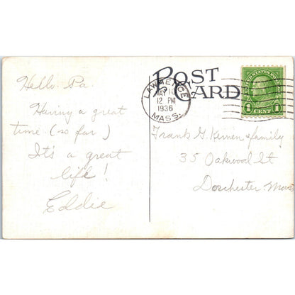 Main Gate Fort Devens MA 1936 Original Postcard TJ9-P2