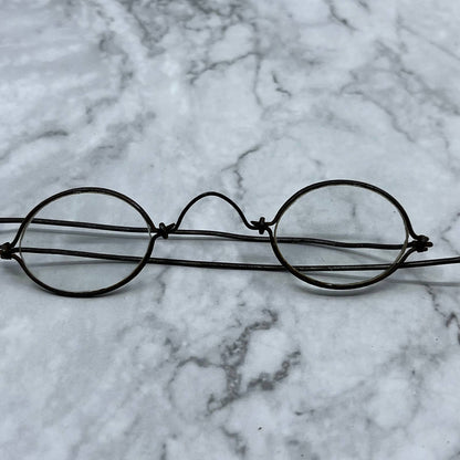 Antique 1860s Civil War Era Eyeglasses Glasses Spectacles Metal Frame 4.25” TA9