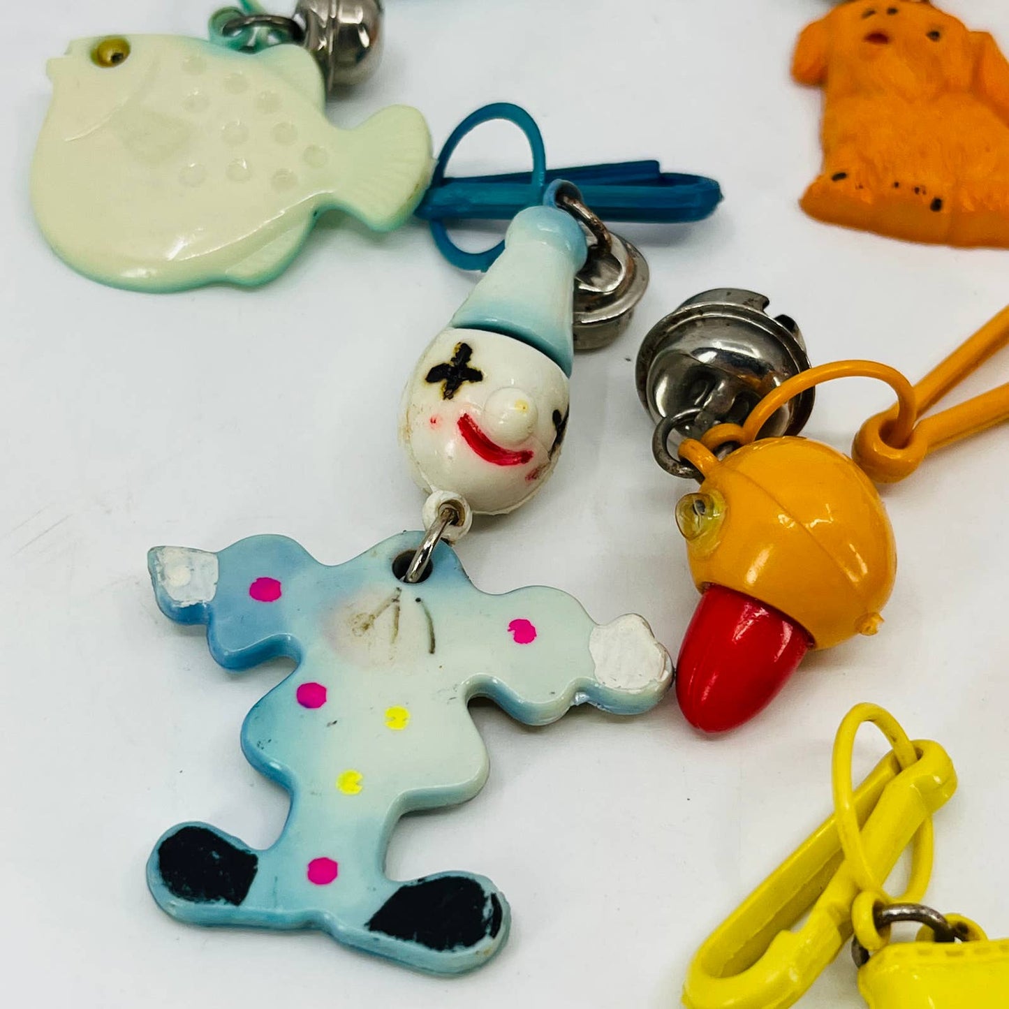 RETRO 1980's Plastic Bell Clip On 80's Necklace Charm LOT Of 10 TB2