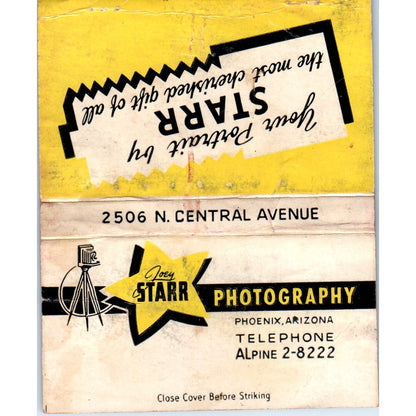 Star Photography Phoenix Arizona Wide Advertising Matchbook Cover SA6-M7