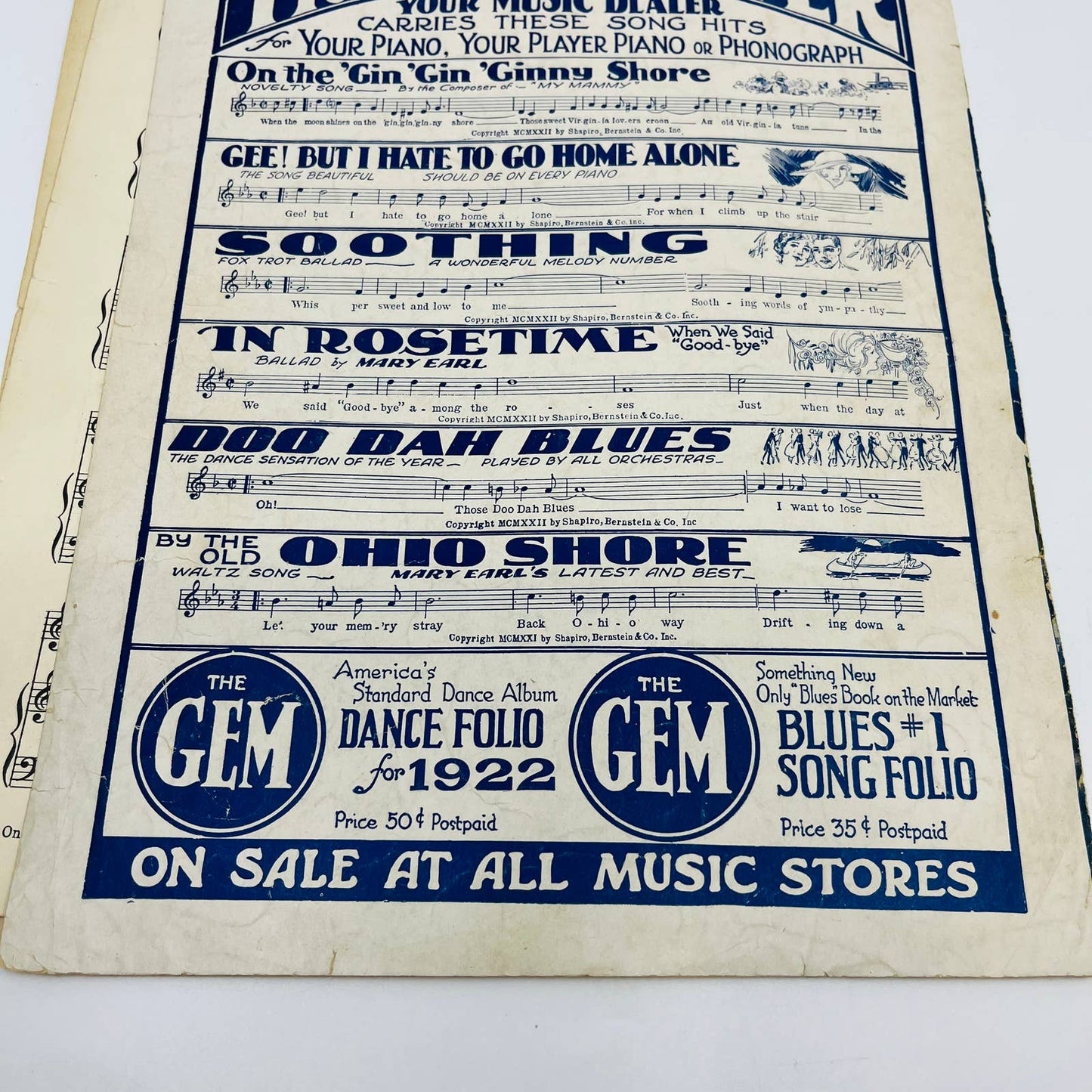 1922 Sheet Music On The Gin Gin Ginny Shore Edgar Leslie Walter Donaldson M1