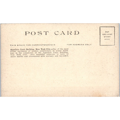 Appellate Court Building New York c1910 Original Postcard P1-13