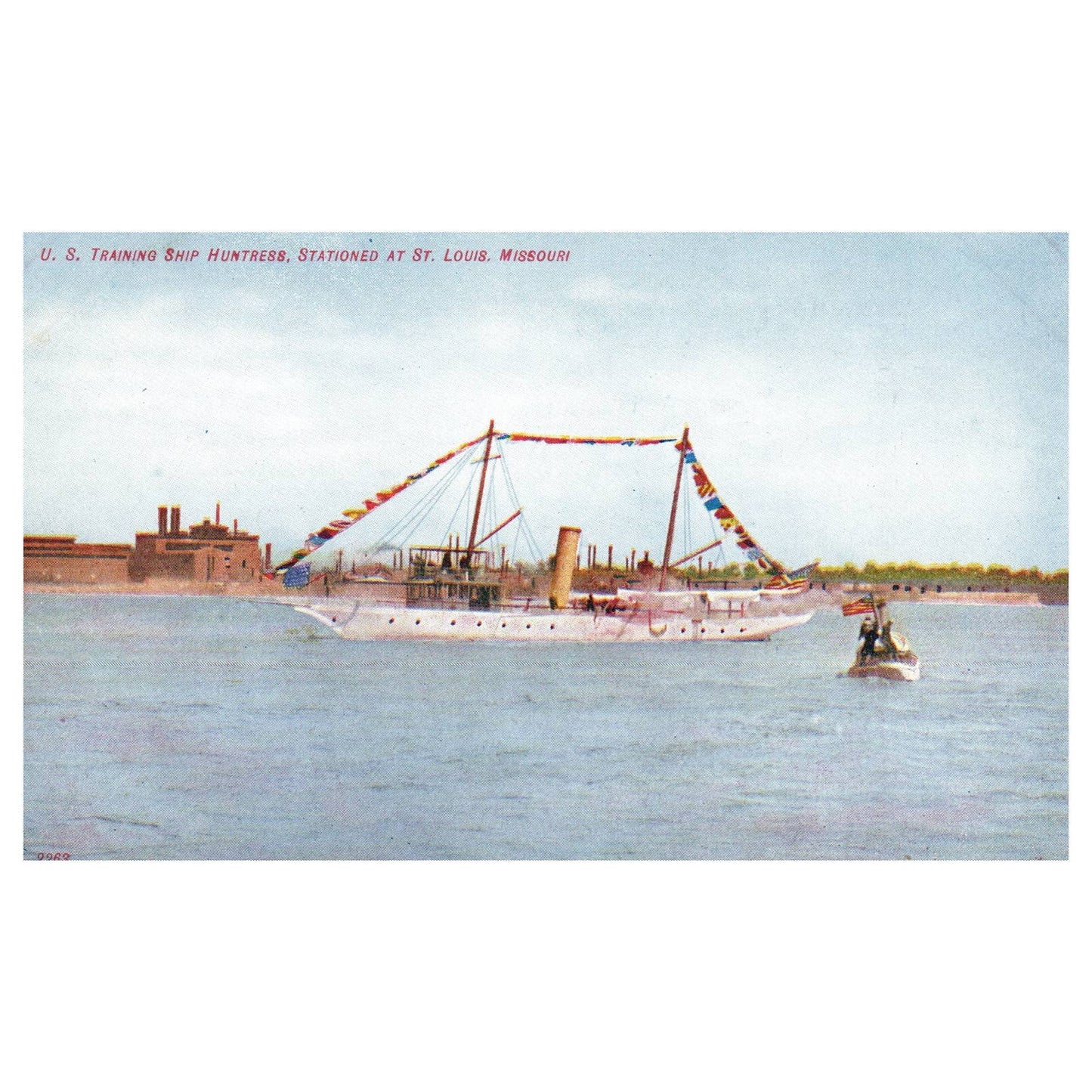 US Training Ship Huntress St. Louis MO 1910 - Original Postcard TJ8-5