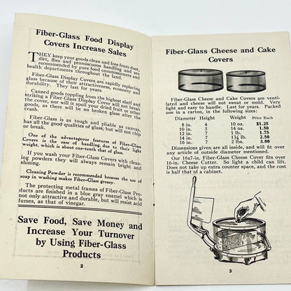 1919 Fiberglass Display Covers for Food Catalog Price List Chicago IL SD3