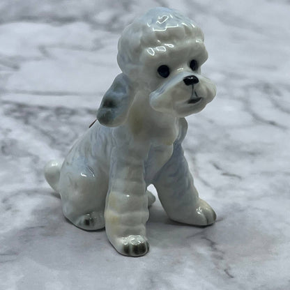 Vintage MCM Hand Painted Poodle Dog Bone China Figurine 2.5” SE1