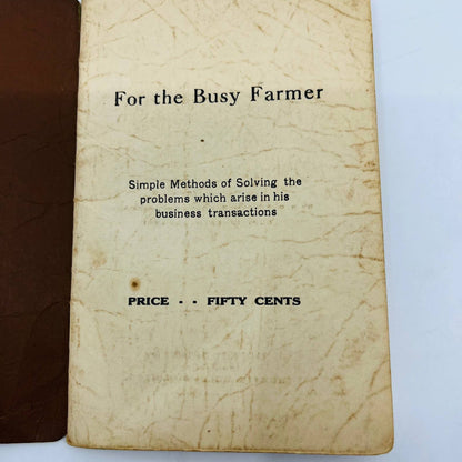 1914 Handbook For the Busy Farmer Columbus Nebraska State Bank of Cairo SA7