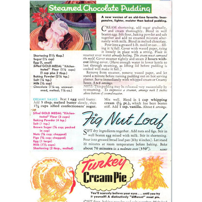 1941 WWII Betty Crocker Recipe Leaflet - Military Christmas Cookies SE4