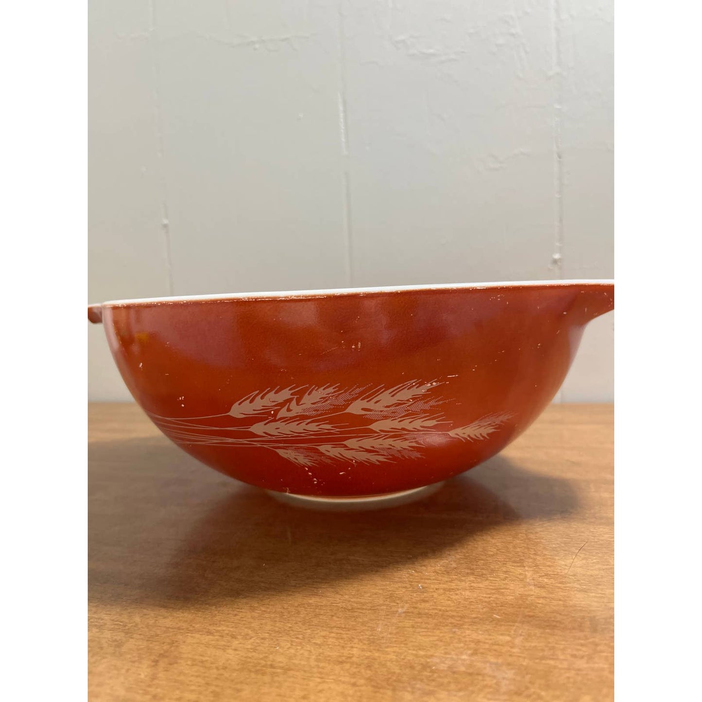 Vintage Pyrex Autumn Harvest Wheat 444 Cinderella Mixing Bowl 4 Quart 13”