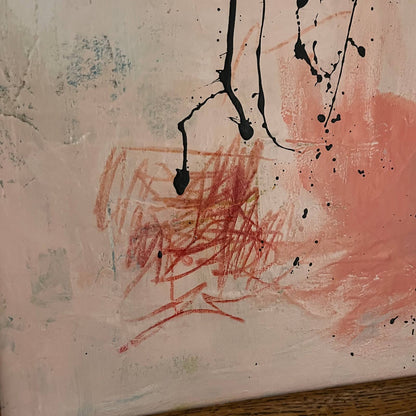 Original Framed Mixed Media Abstract Art Painting 17x13 “Exit Stage Left” w/ COA