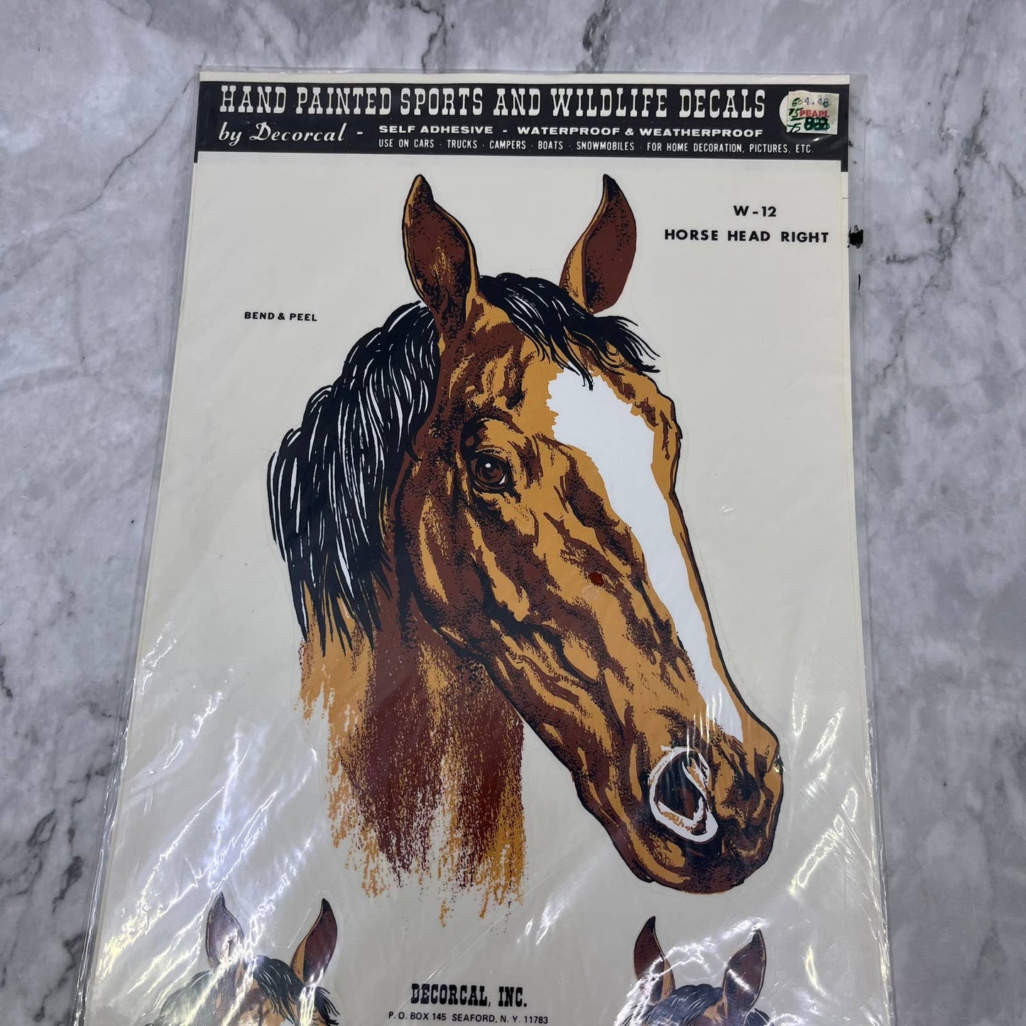 1977 NEW NOS Decorcal Sports & Wildlife Decal W-12 Horse Head Right FL5