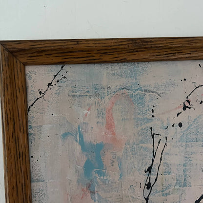 Original Framed Mixed Media Abstract Art Painting 17x13 “Exit Stage Left” w/ COA