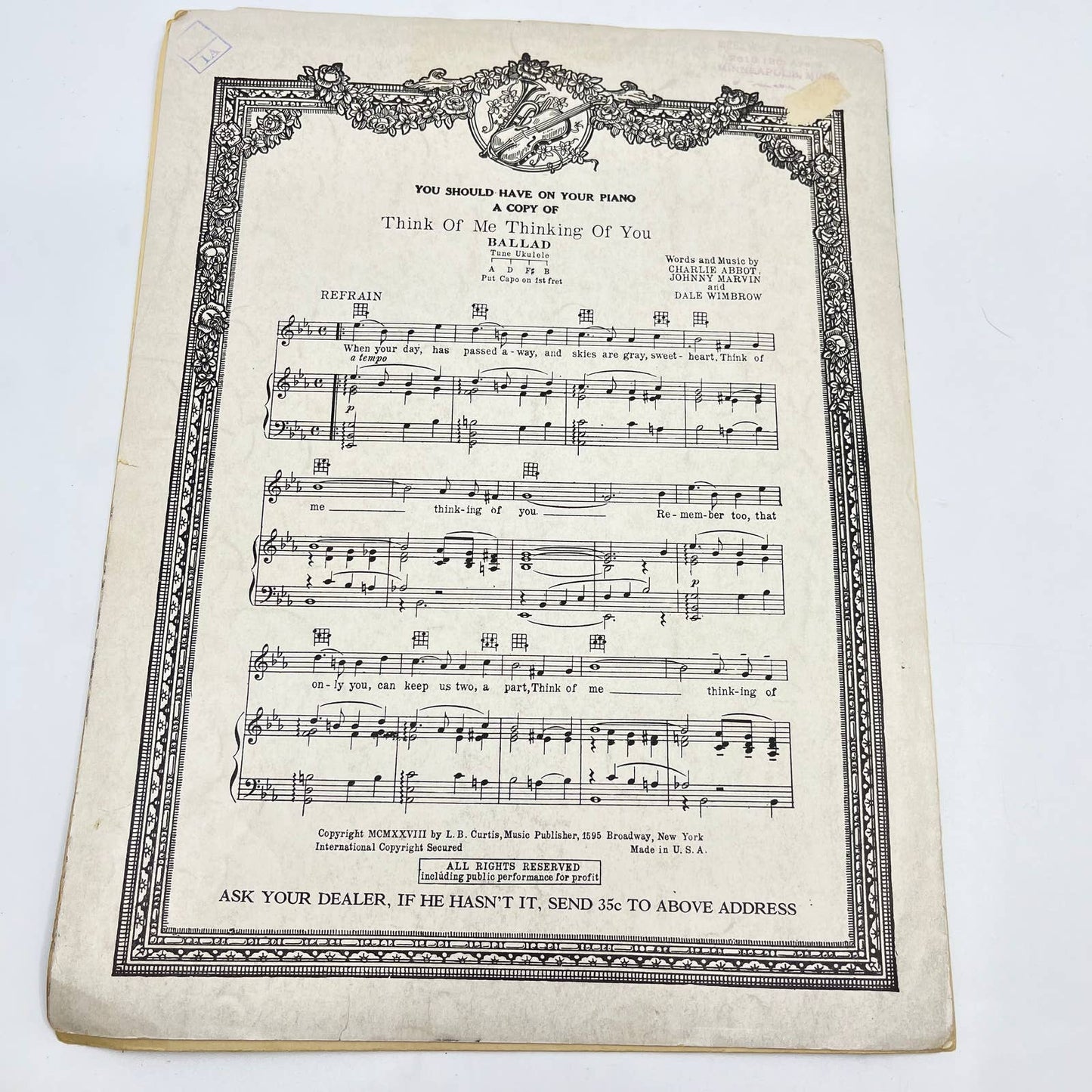 1921 Drifting & Dreaming Haven Gillespie Van Alstyne Hawaiian Sheet Music