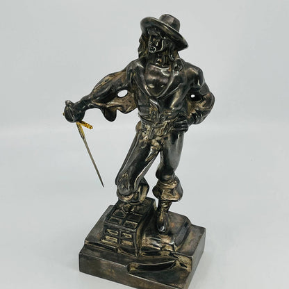 1920s Art Deco PAUL HERZEL Pompeian Metal PIRATE Buccaneer Bookend 10” TB9