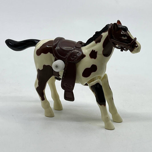 1983 TOMY Prancing Pony Painted Horse w/ Saddle Wind Up Galloping Toy SE2