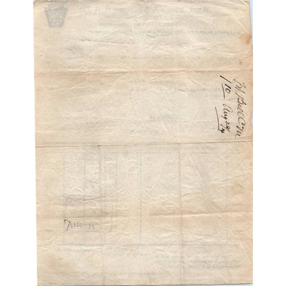 1914 West Jersey & Seashore R.R. Co. Freight Bill New Jersey Philadelphia AD8