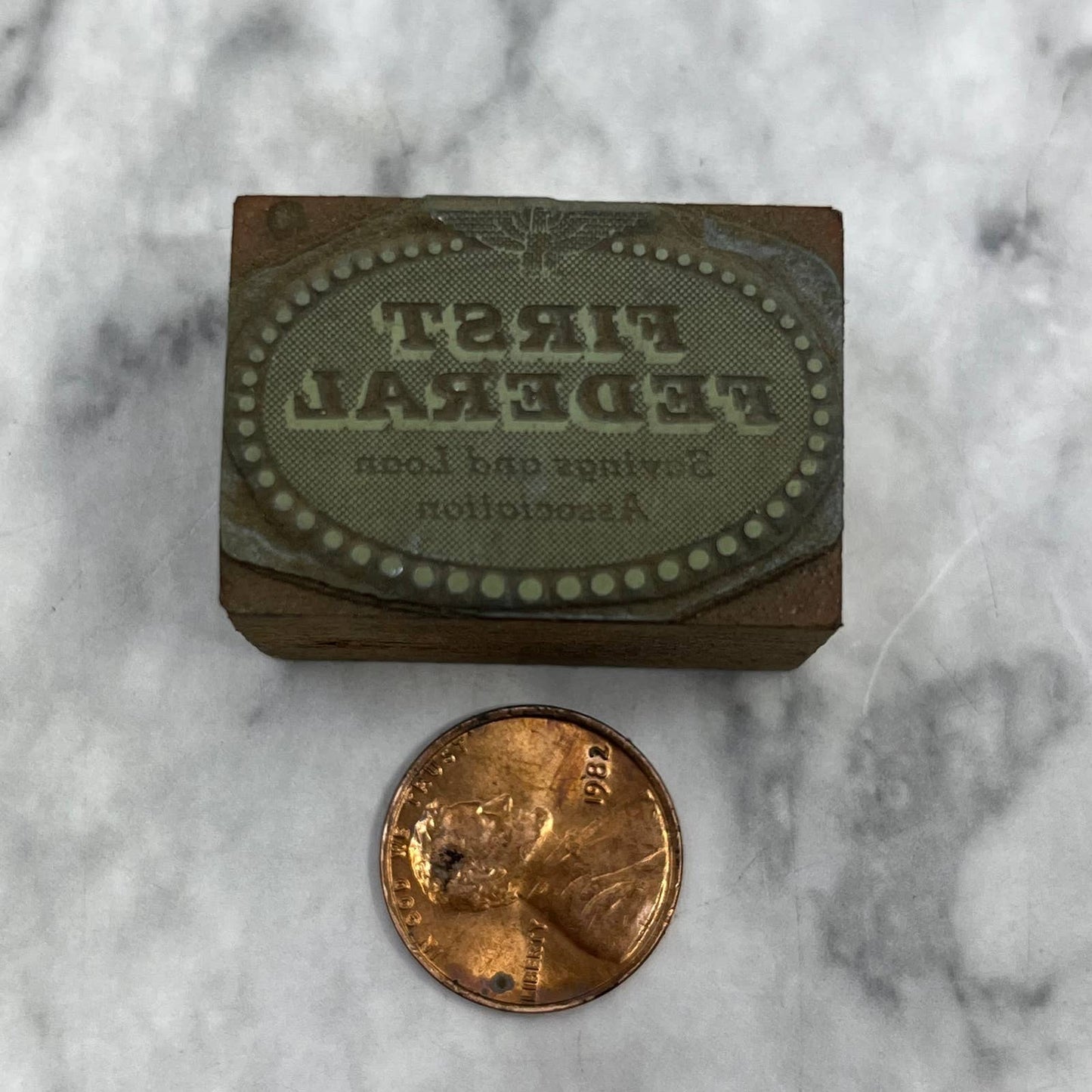 Vintage Letterpress Printers Block Plate First Federal Savings And Loan TJ56