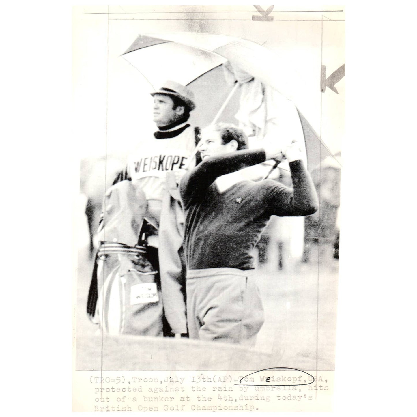 1973 Press Photo Golf Tom Weiskopf British Open Golf Championship 6x9" AD2