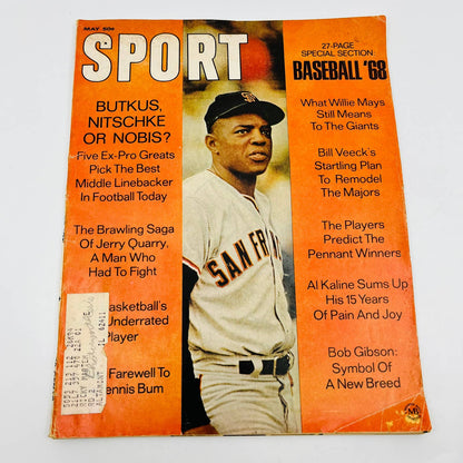 Sport Magazine Willie Mays Butkus Nitschke Bob Gibson Bill Veek May 1968 BA1