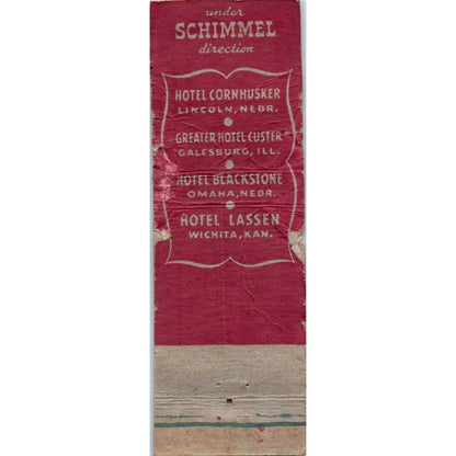 The TeePee Hotel Cornhusker Lincoln NE Advertising Matchbook Cover MM10-2