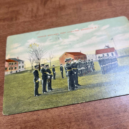 Antique 1908 Postcard Parade Grounds Fort Hamilton Brooklyn New York PA1