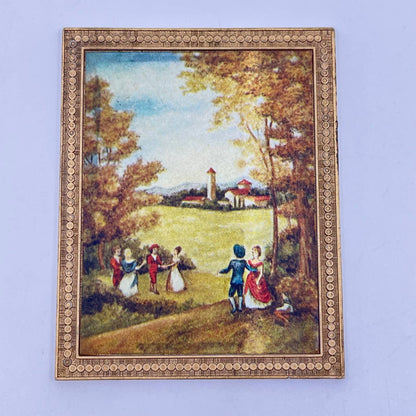 Vintage Petite Princess Dollhouse Miniature Gold Framed Painting SD3